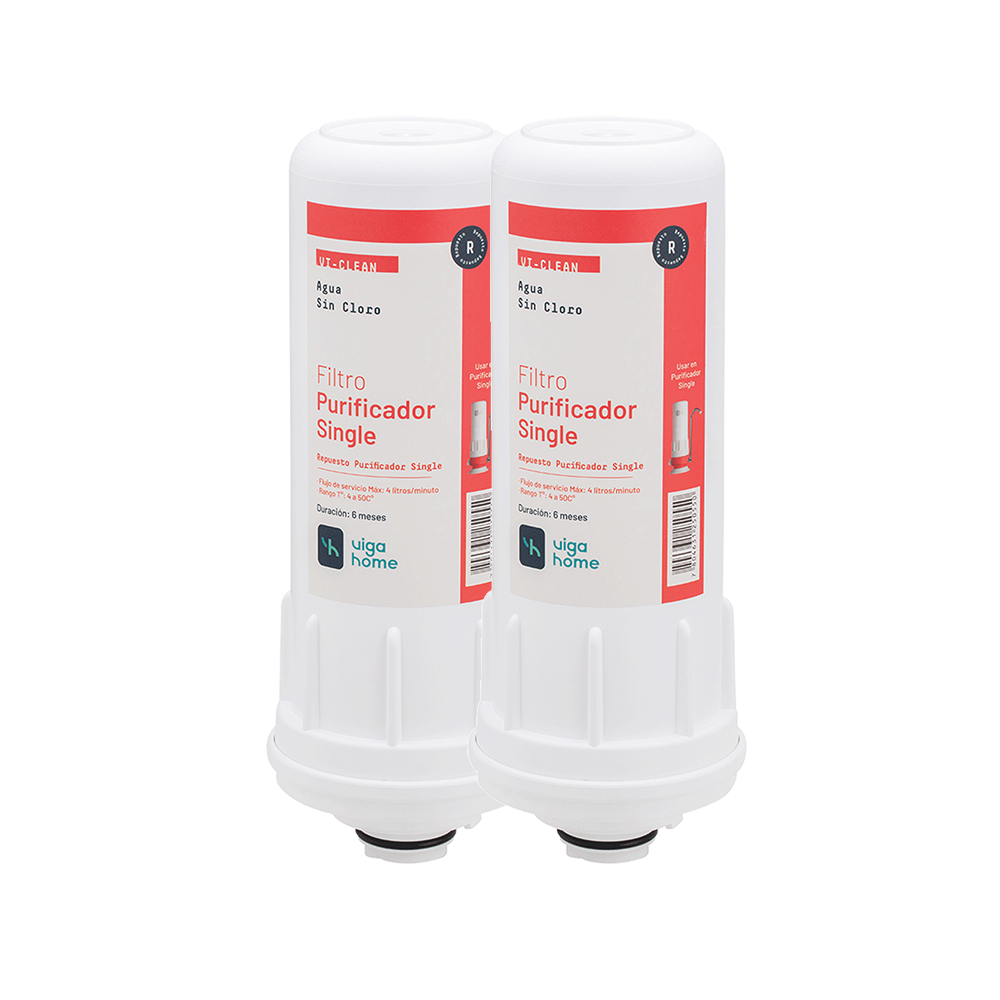 Pack 2 x Repuesto Filtro Carbón Block desechable - Purificador single