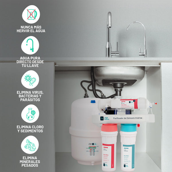 Purificador de agua por Osmosis Inversa con bomba Viga Home