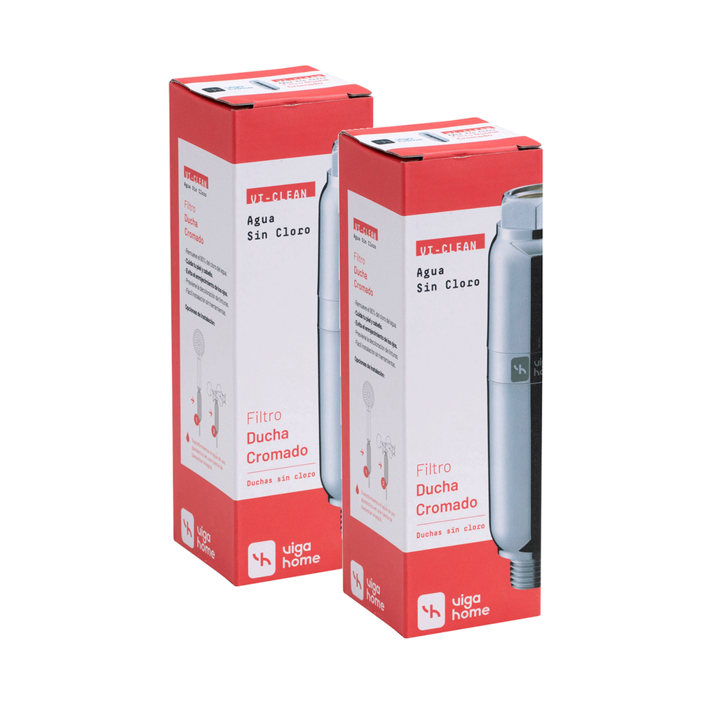 Pack 2 unidades Filtro ducha plateado