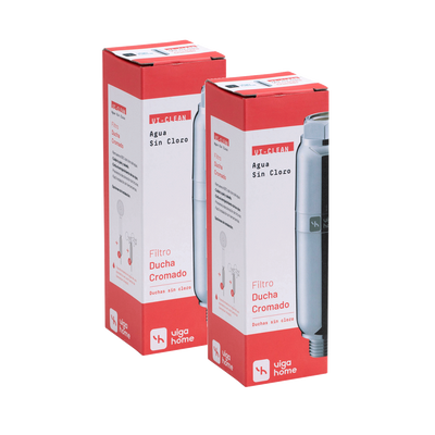 Pack 2 unidades Filtro ducha plateado