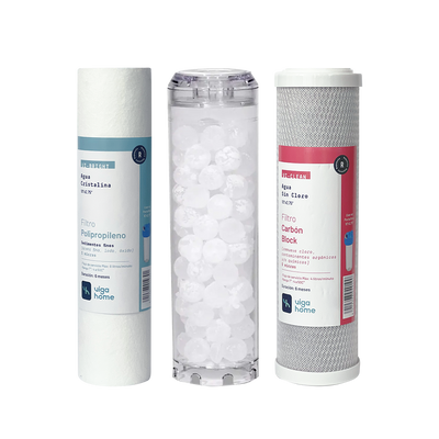 Pack Repuestos Triple Filtración - Esferas de Polifosfato, Carbón Block y Sedimentos PP05
