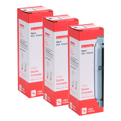 Pack 3 unidades Filtro ducha plateado