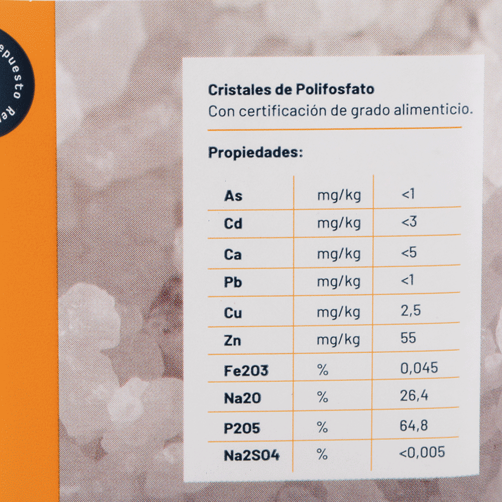 Cristales de polifosfato - para filtros antisarro